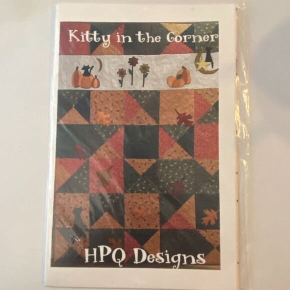HPQ Design Pattern Kitty In The Corner Wall Quilt 50"x70" Fall Cozy Comfort - Picture 2 of 6
